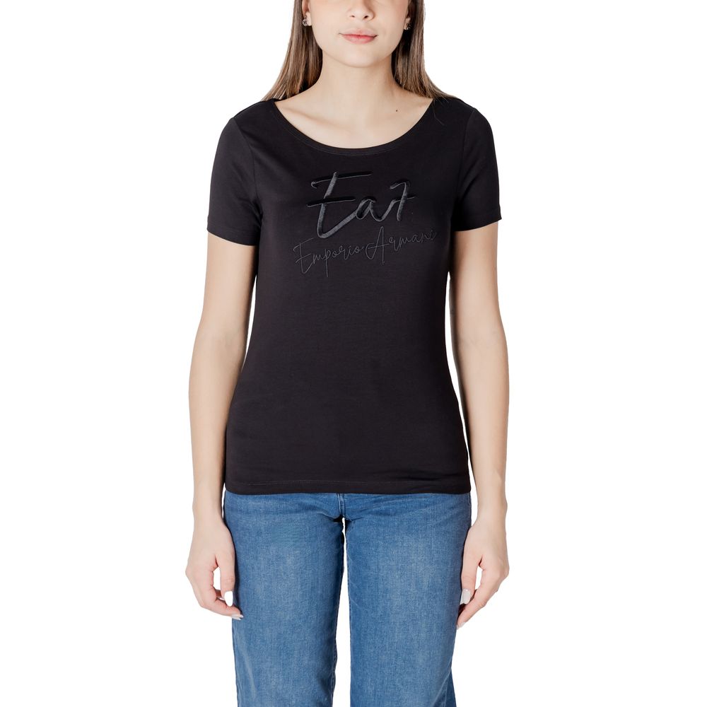 Camiseta de algodón negra EA7 Emporio Armani