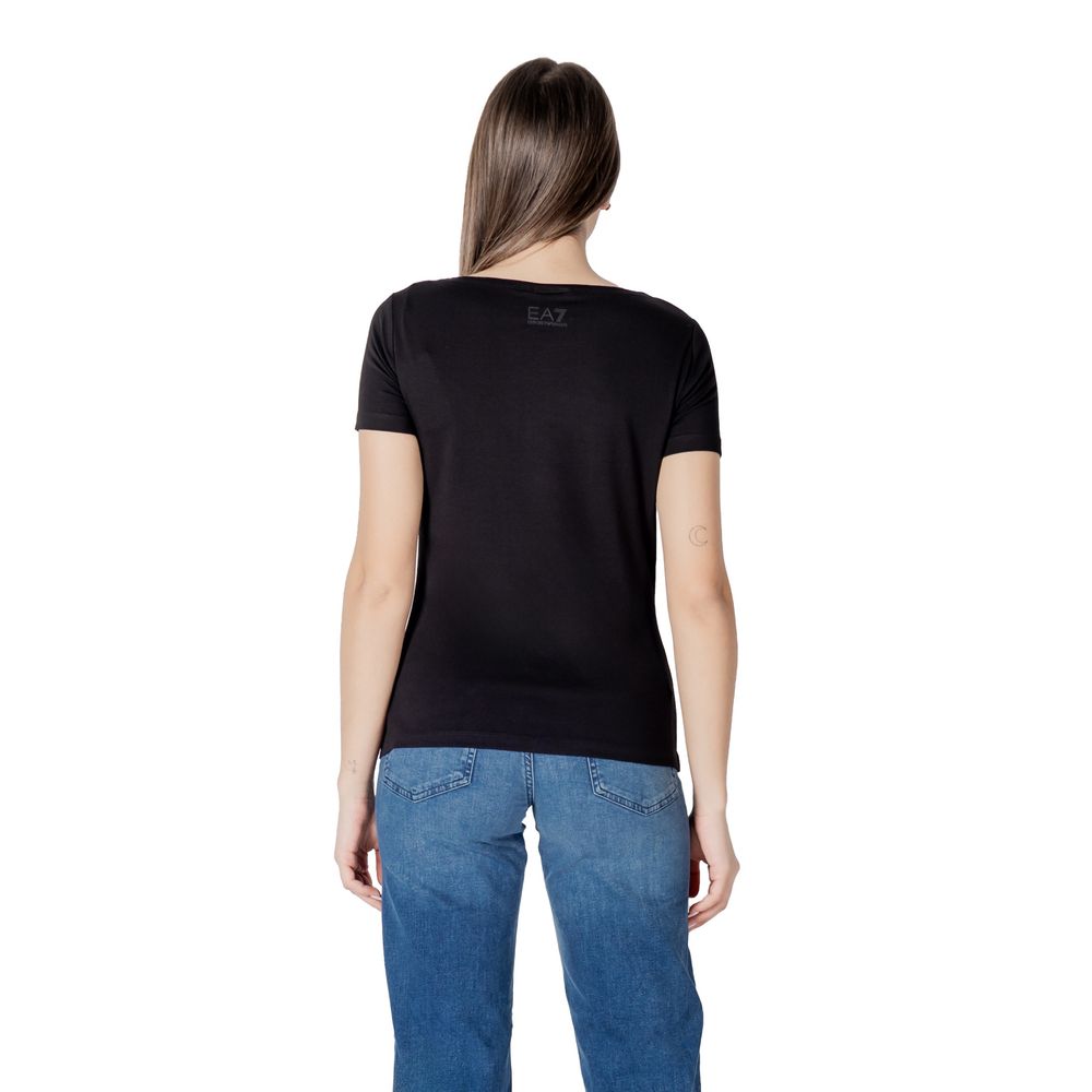 Camiseta de algodón negra EA7 Emporio Armani