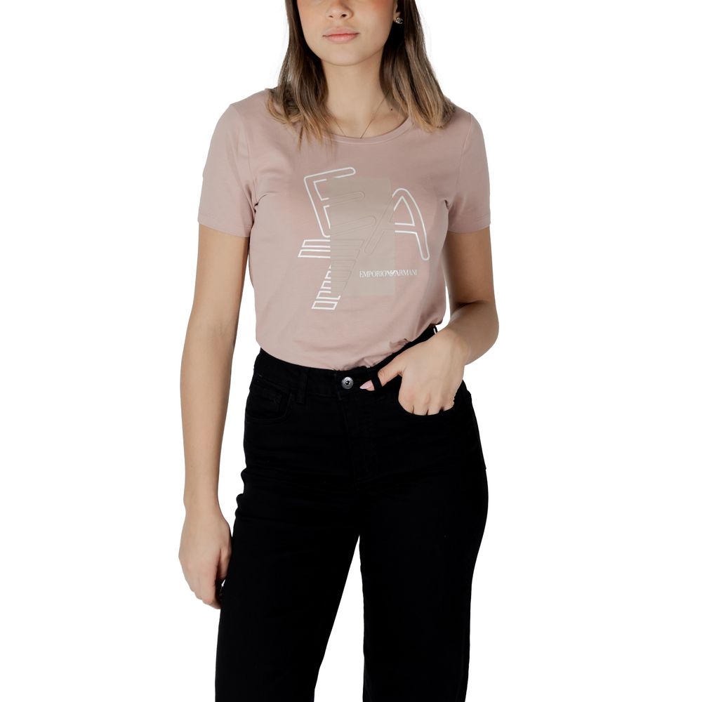 Camiseta EA7 Emporio Armani de algodón rosa