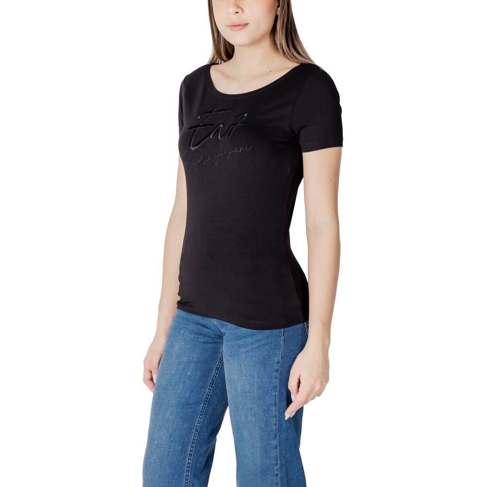 Camiseta de algodón negra EA7 Emporio Armani