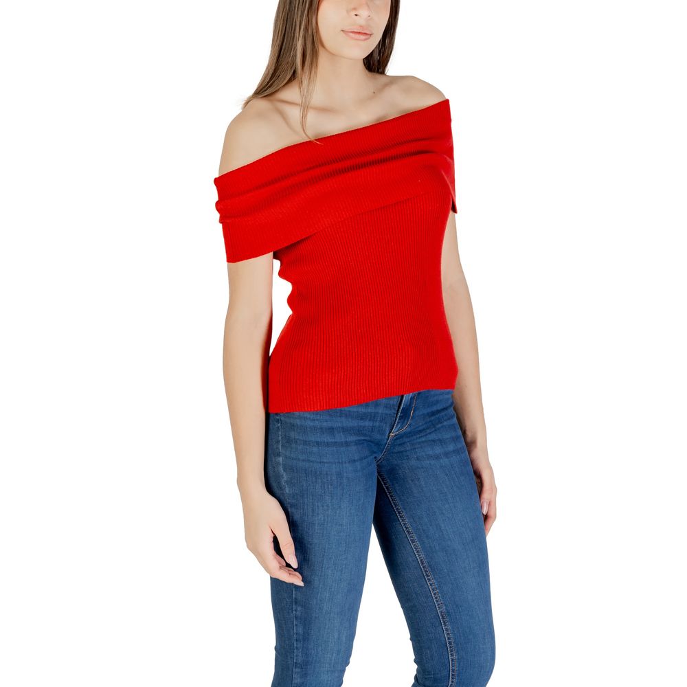 Only Red Polyester Sweater