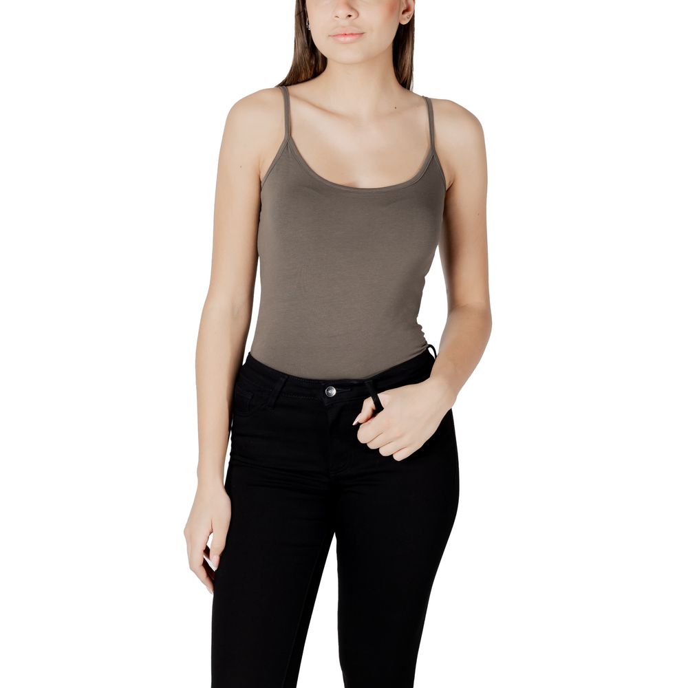 Morgan De Toi Green Cotton Tank Top