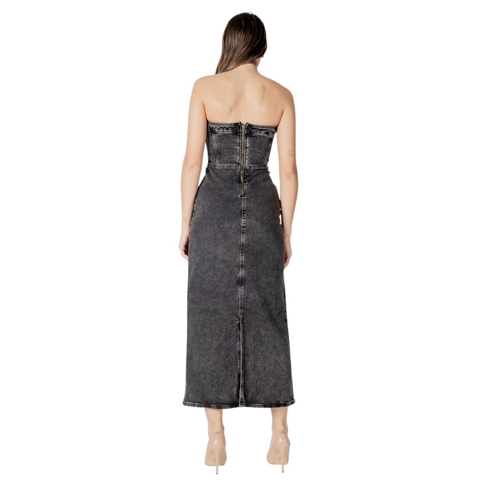 ICHI Black Cotton Midi
