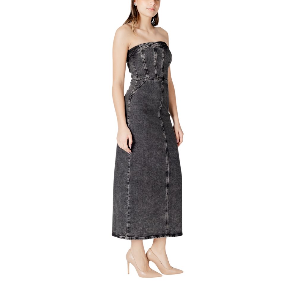 ICHI Black Cotton Midi