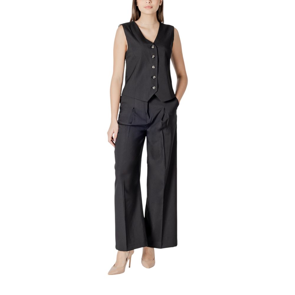 ICHI Black Polyester Pant