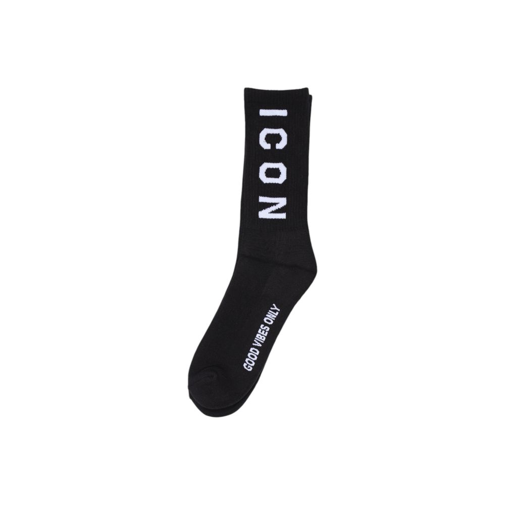 Icon Black Cotton Sock