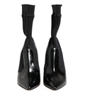 Dolce & Gabbana Black Stretch Stilettos Booties Socks Shoes