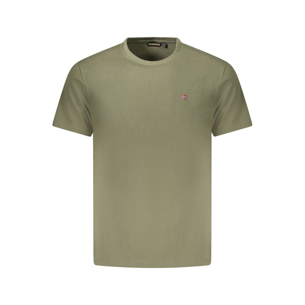 Camiseta verde de algodón Napapijri para hombre