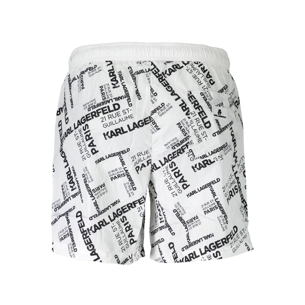 Traje de baño de poliéster blanco Karl Lagerfeld