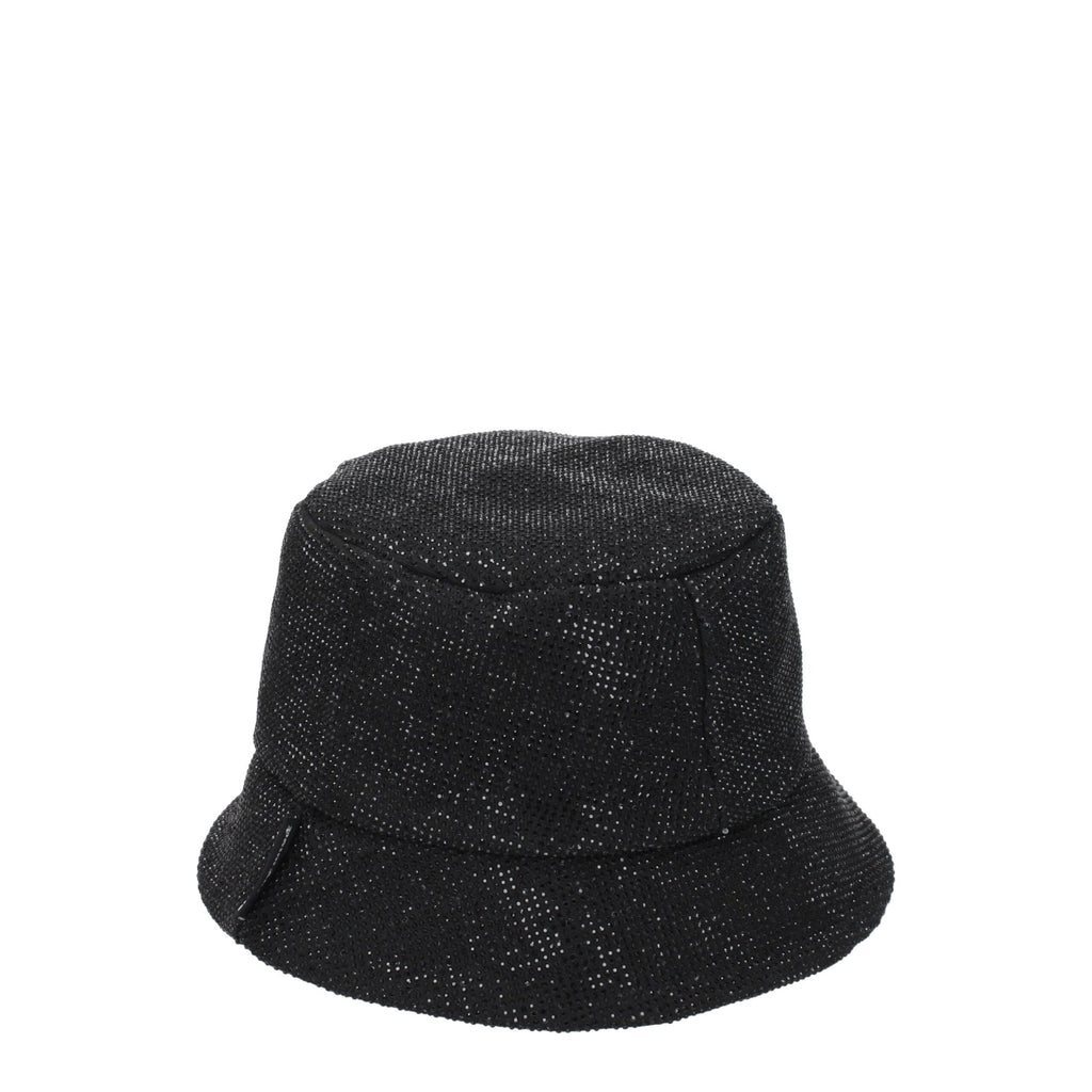 Palm Angels Black Cotton Bucket Hats