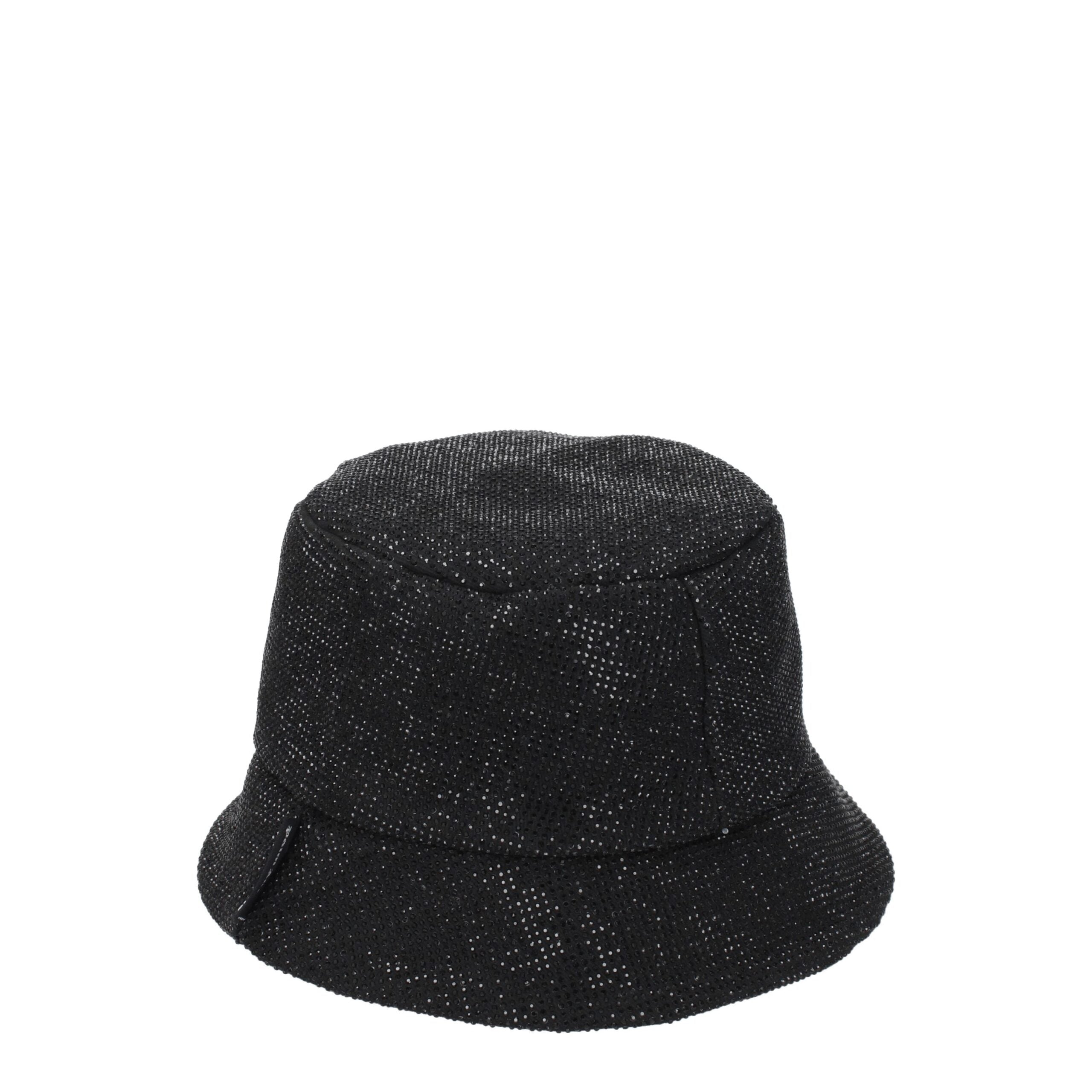 Palm Angels Black Cotton Bucket Hats