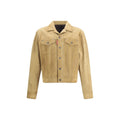 Dsquared² Beige Leather Denim Jacket