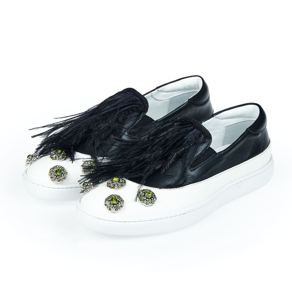 Mr&Mrs Italy Black Bovine Leather Women Slip-on Shoe