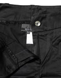 BENCIVENGA Black Cotton Blend Cropped Straight Leg Pants