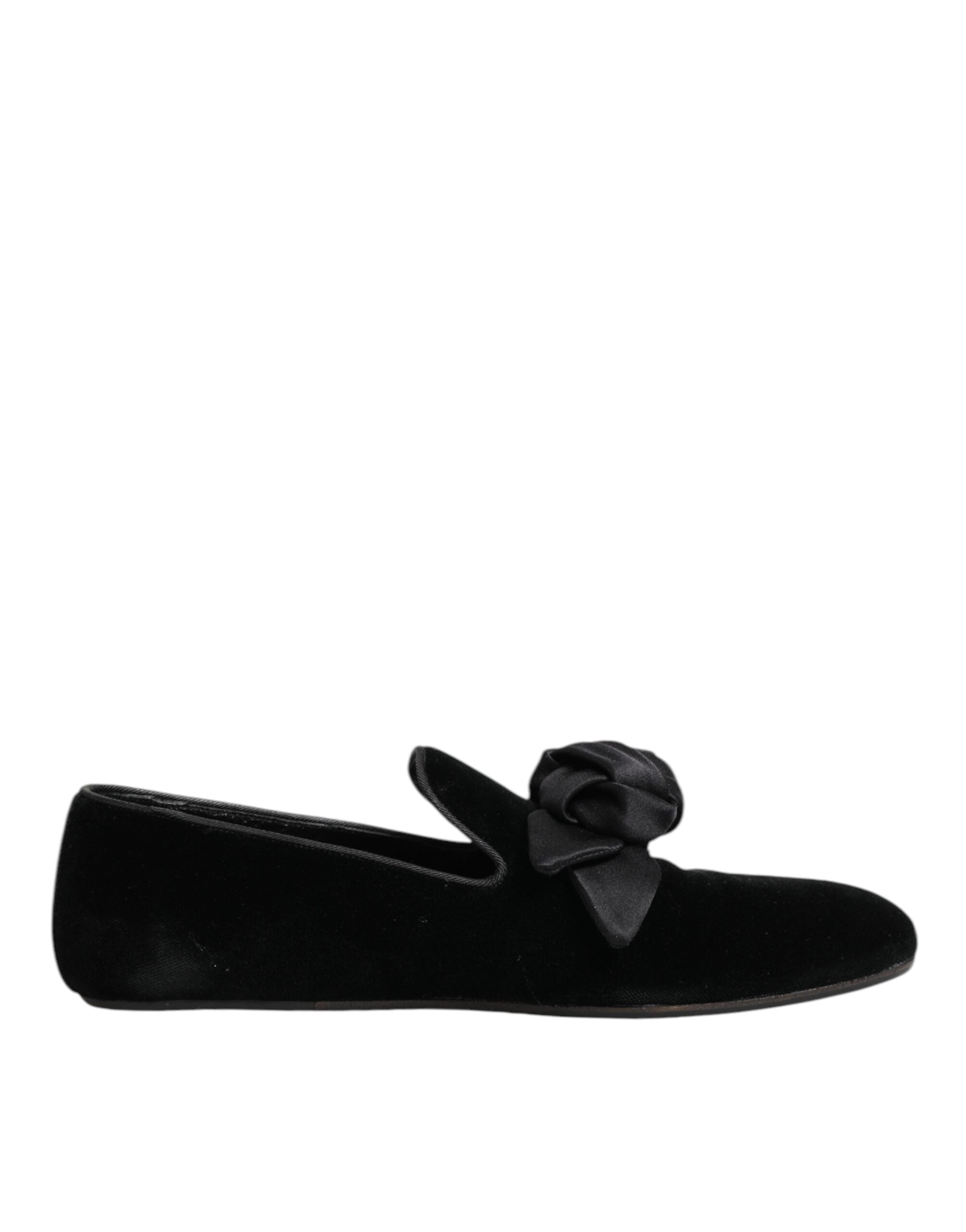 Mocasines sin cordones Dolce & Gabbana de gamuza negra con rosa de algodón
