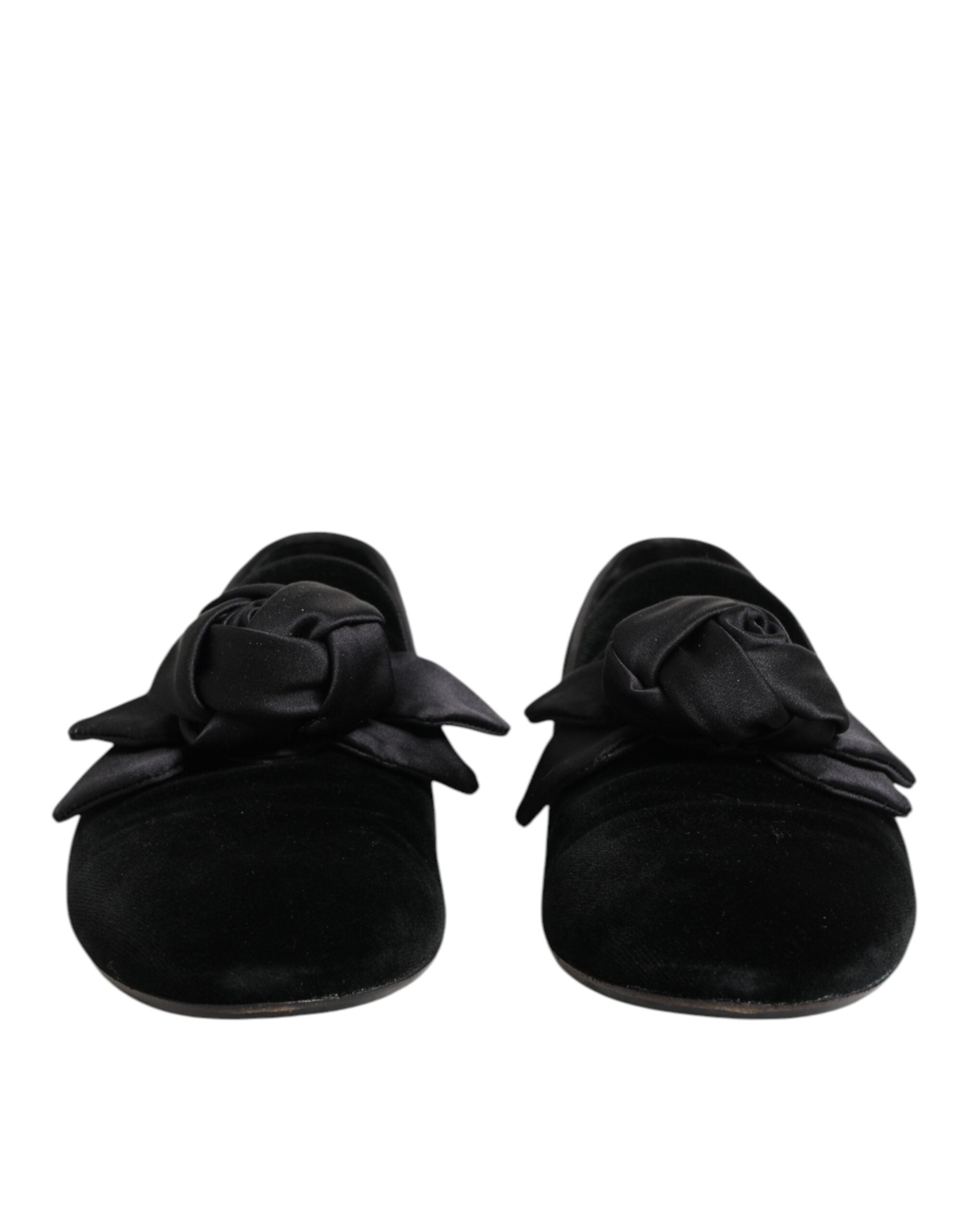Mocasines sin cordones Dolce & Gabbana de gamuza negra con rosa de algodón
