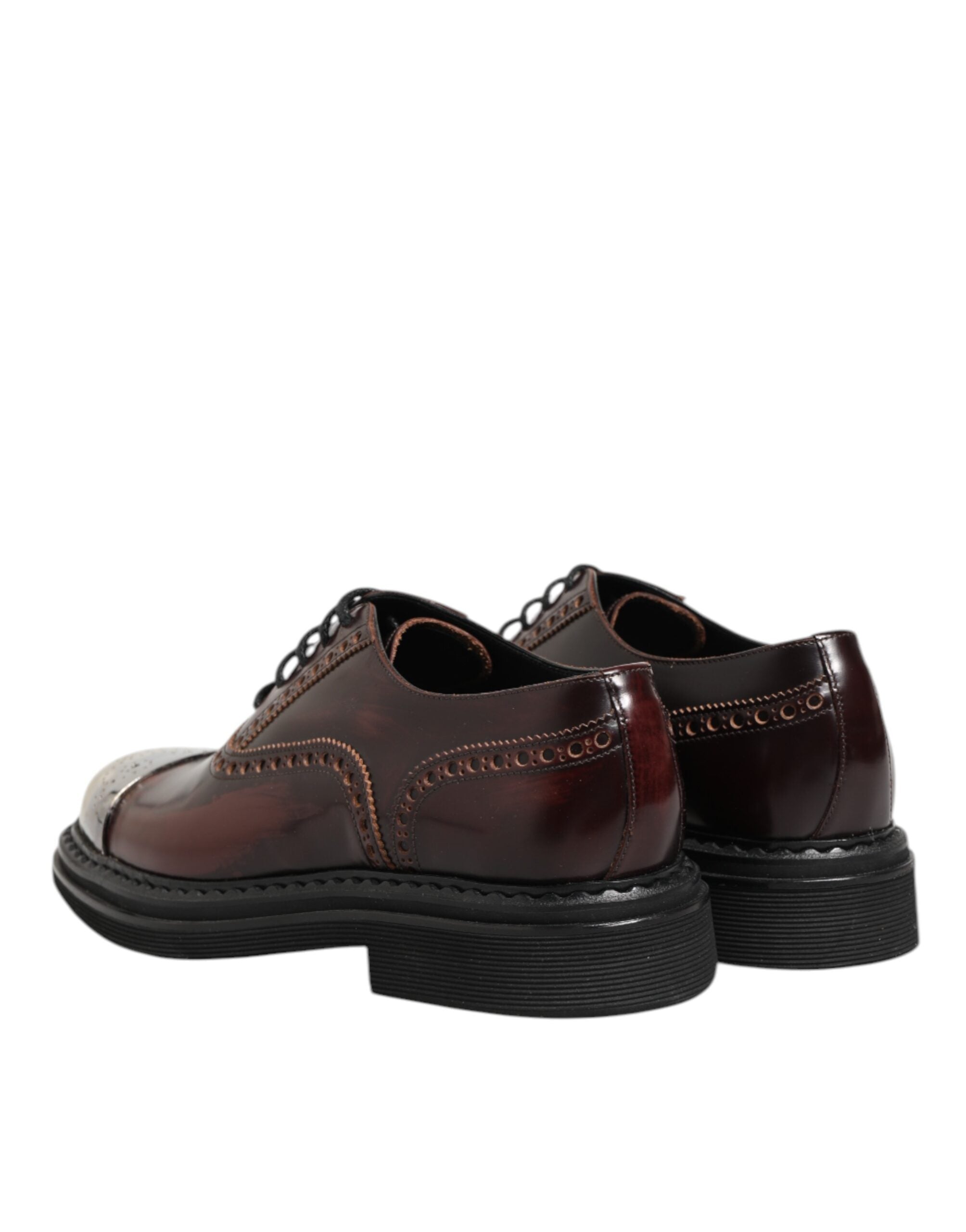 Dolce & Gabbana Brown Leather Lace Up Dress Men Oxford Shoes