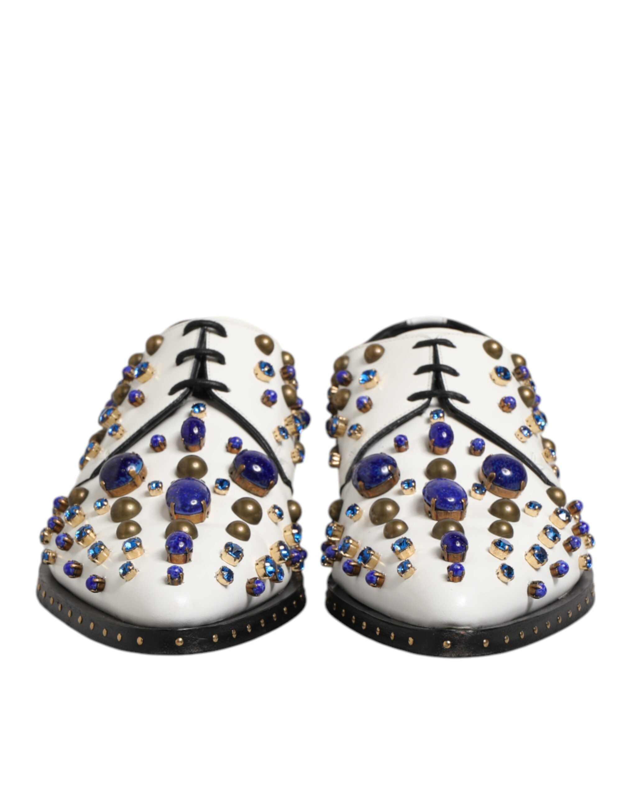 Zapatos de vestir Dolce & Gabbana de cuero blanco embellecidos con cristales