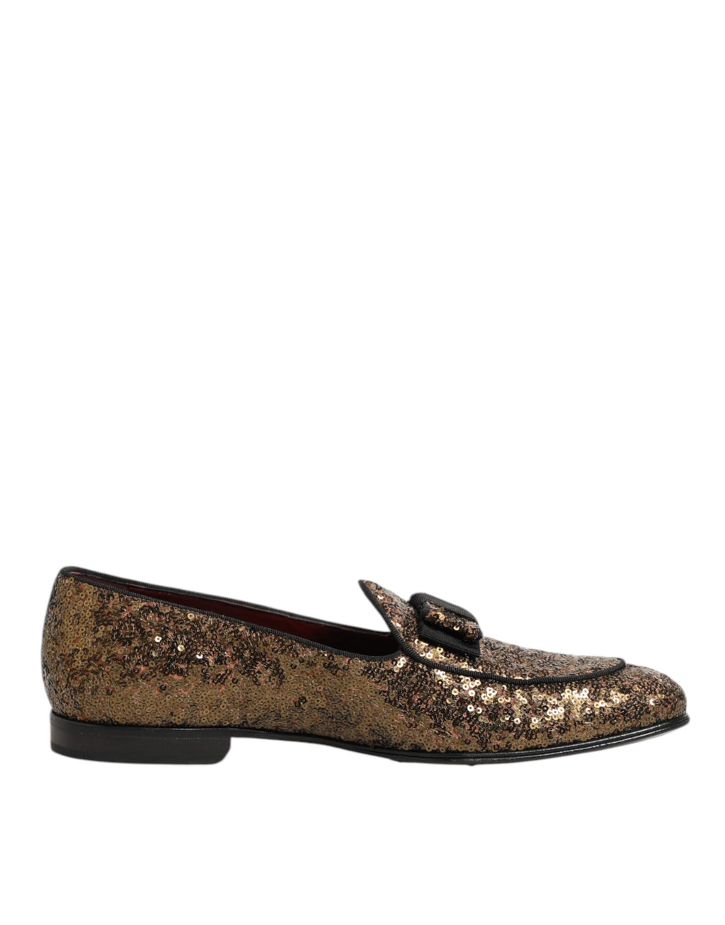 Mocasines sin cordones de hombre Dolce & Gabbana dorados con lentejuelas