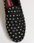 Mocasines de vestir negros con adornos de cristal de Dolce & Gabbana