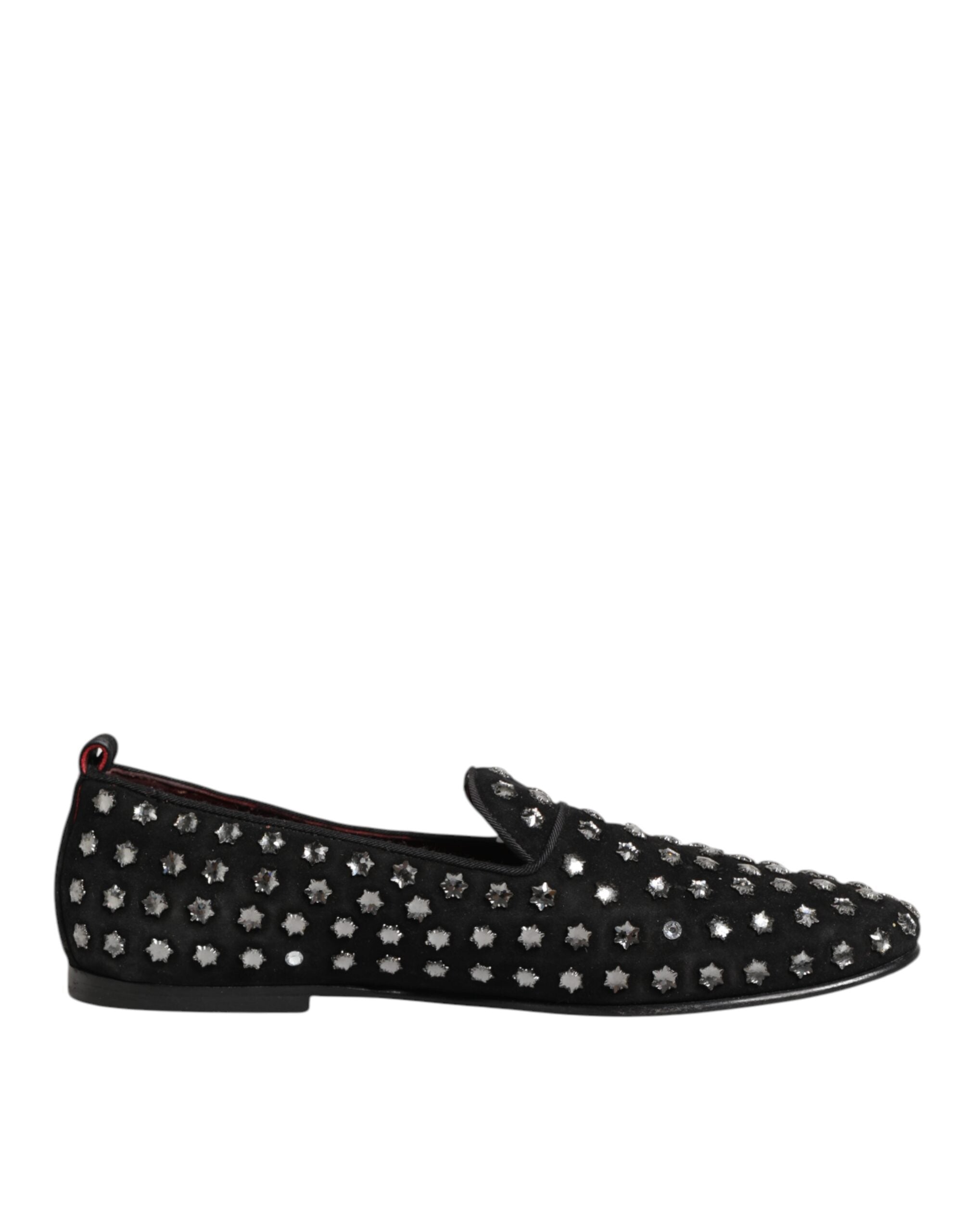 Mocasines de vestir negros con adornos de cristal de Dolce & Gabbana
