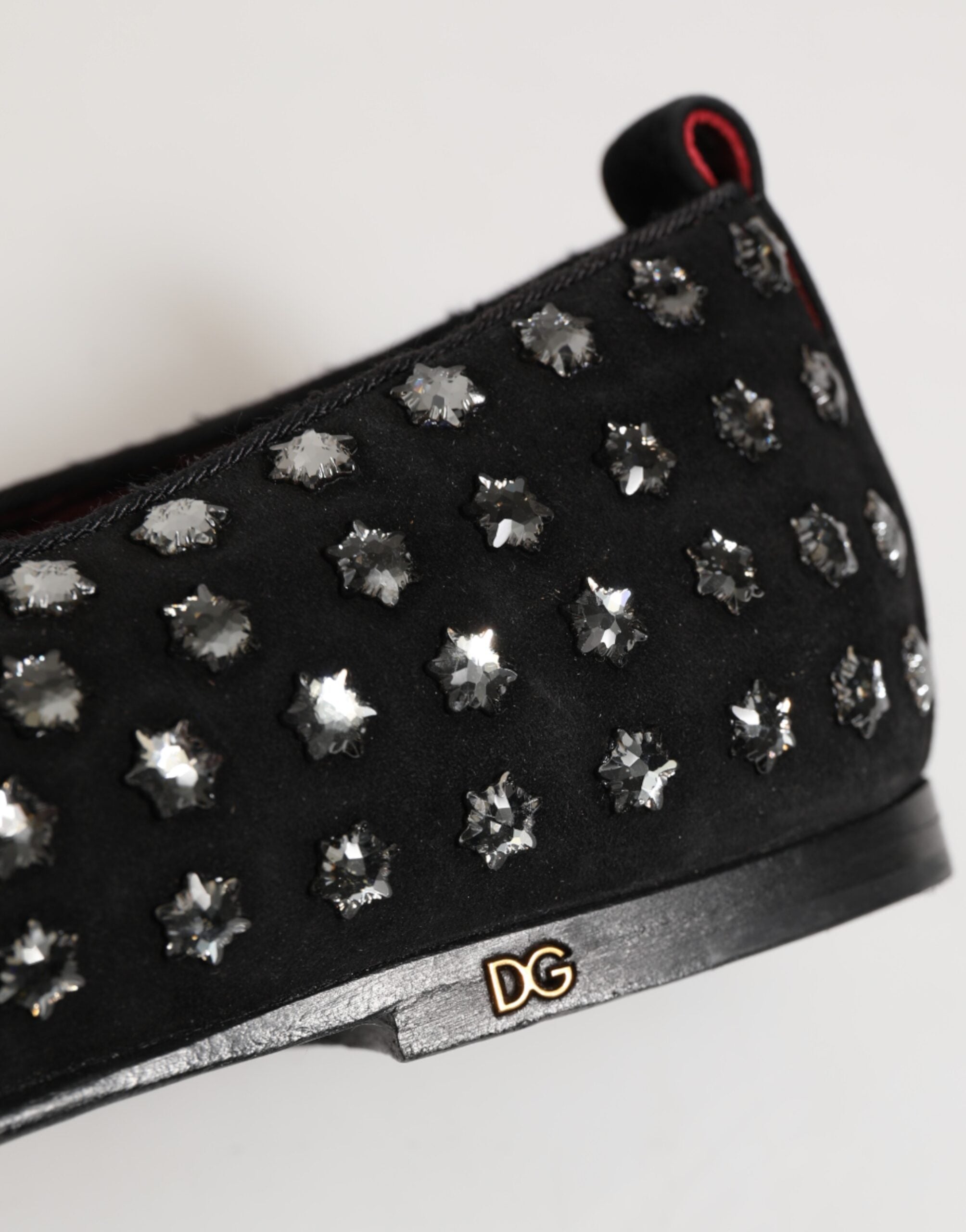 Mocasines de vestir negros con adornos de cristal de Dolce & Gabbana