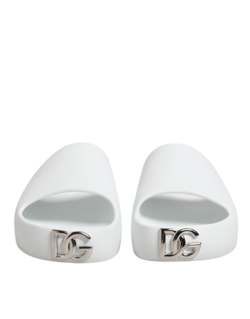 Dolce & Gabbana White Logo Slides Sandals Men Beachwear Shoes