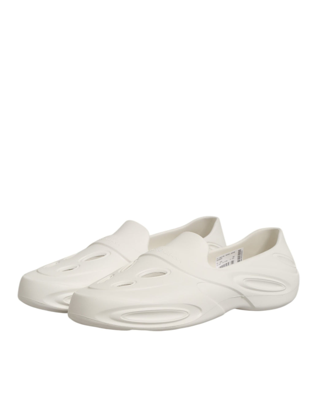 Dolce & Gabbana White Rubber Slides Low Top Sneakers Shoes
