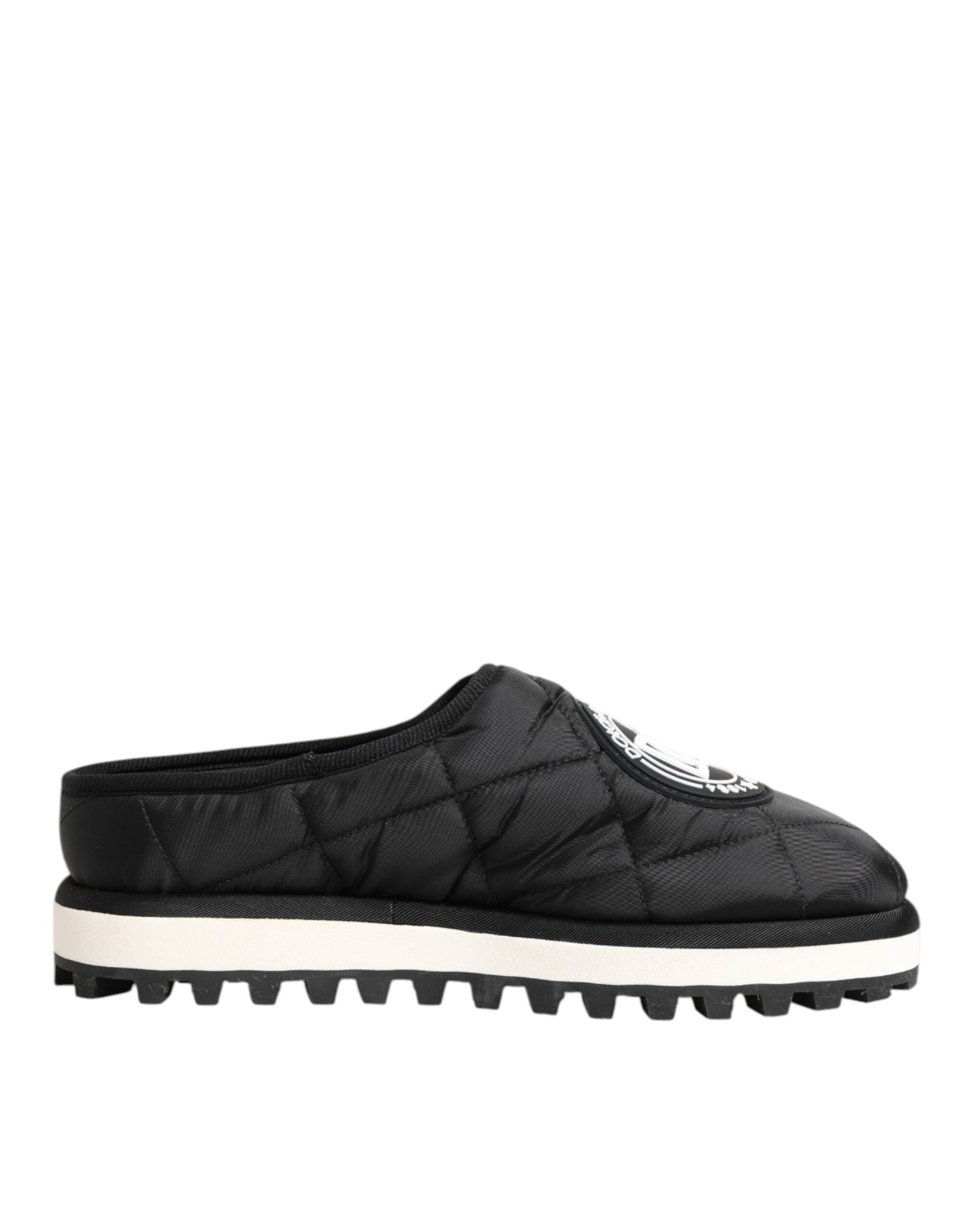 Dolce & Gabbana Black Nylon Low Top Slip On Sneaker Shoes