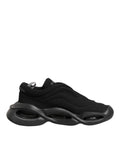 Zapatillas bajas para hombre Dolce & Gabbana negras con cordones y suela ondulada