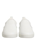 Dolce & Gabbana White Leather Low Top Slip On Sneakers Shoes