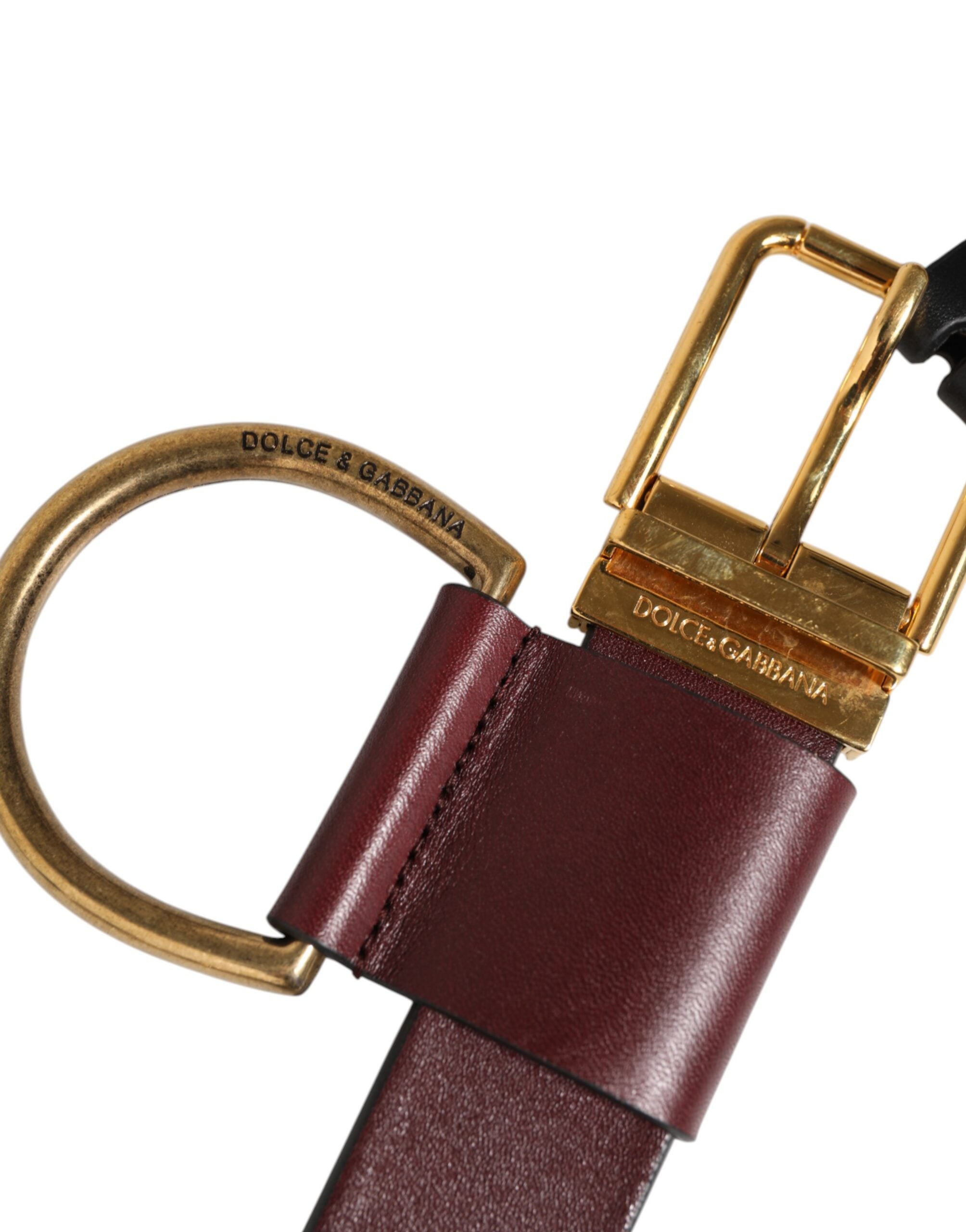 Dolce & Gabbana Brown Key Ring Clip Attachments Buckle Belt