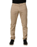 Dolce & Gabbana Beige Cotton Skinny Regular Men Denim Jeans