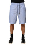 Bermudas de lino de talle medio para hombre Dolce & Gabbana Light Blue