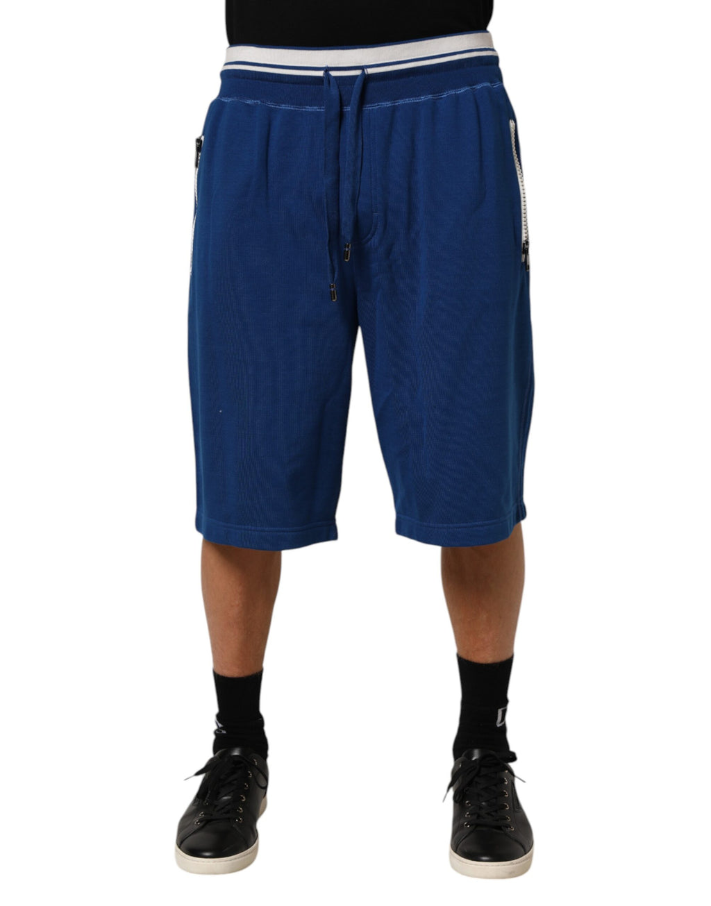Dolce & Gabbana Blue Cotton Blend Bermuda Sweatpants Shorts