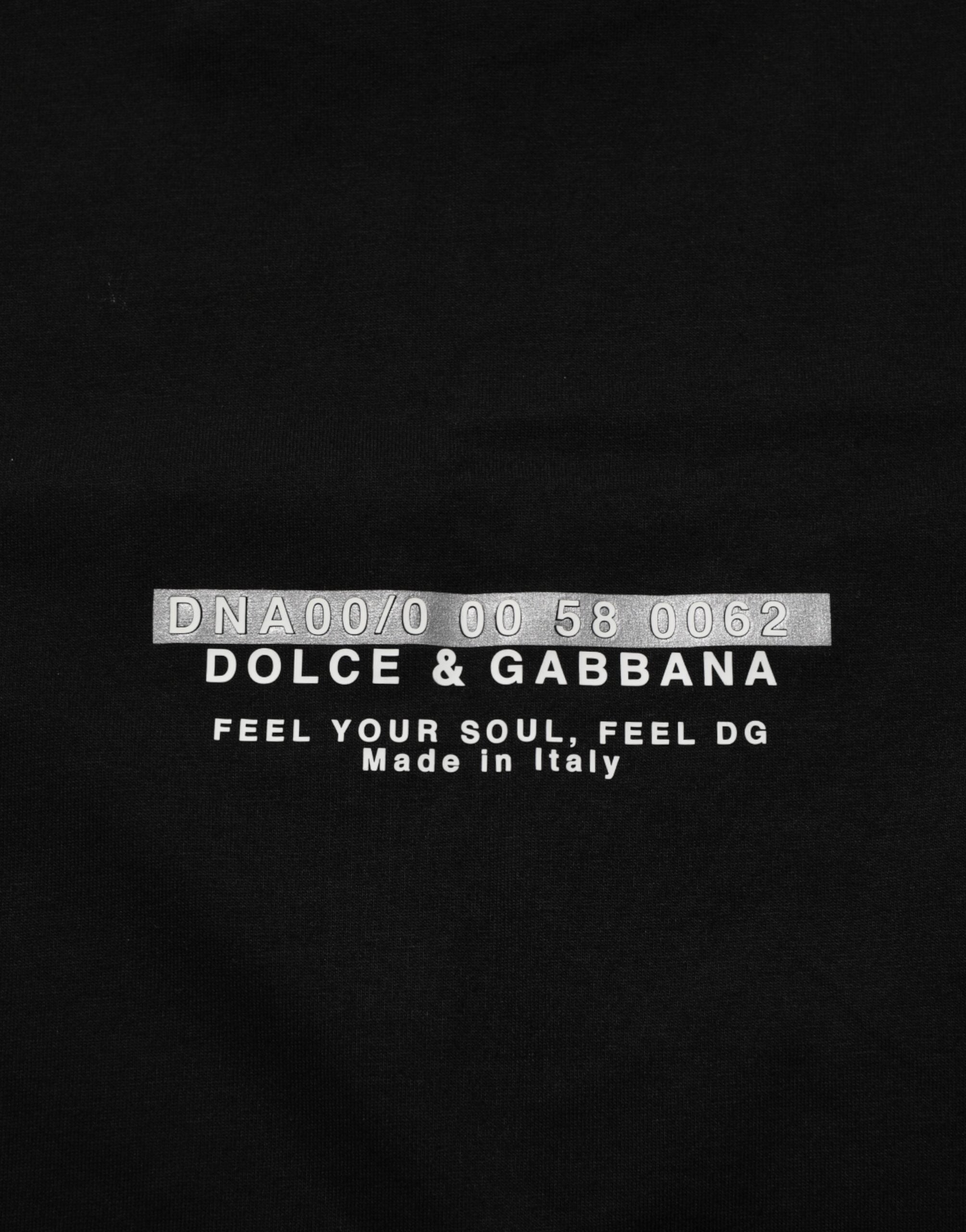 Camiseta Dolce & Gabbana de algodón negro con cuello redondo para hombre