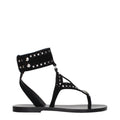 Isabel Marant Black Leather Flip-Flop Sandals
