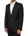 Dolce & Gabbana Abrigo de hombre negro de un solo botón MARTINI Blazer