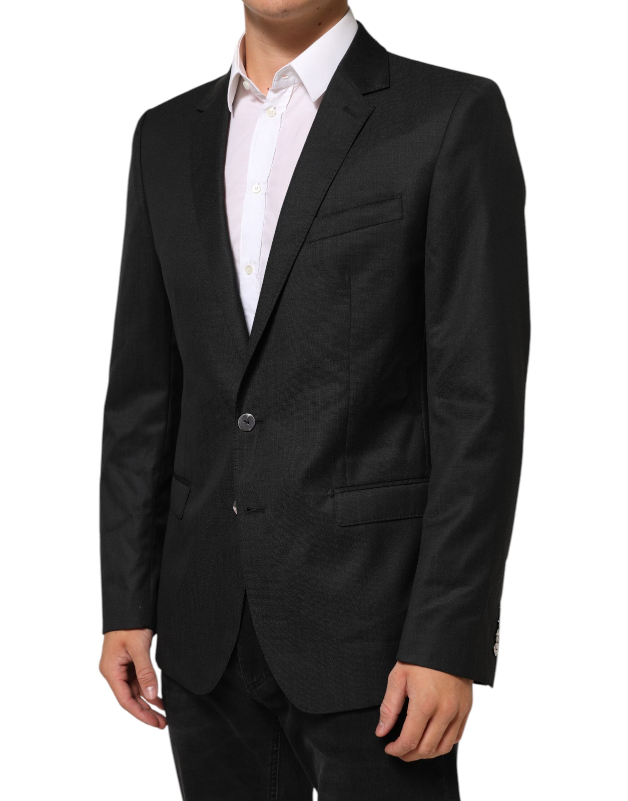 Dolce & Gabbana Black Single Breasted Men Coat MARTINI Blazer