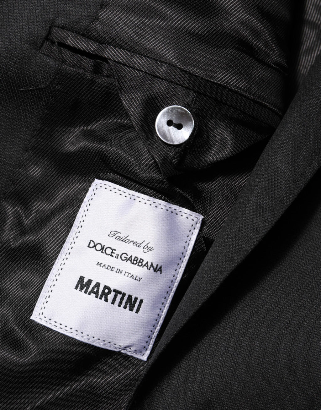 Dolce & Gabbana Abrigo de hombre negro de un solo botón MARTINI Blazer