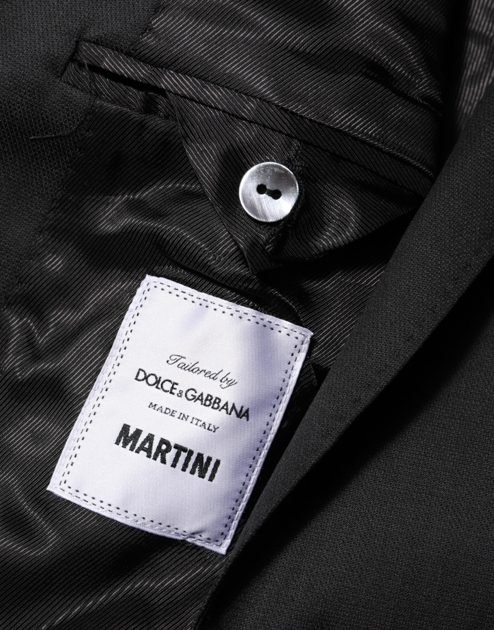 Dolce & Gabbana Abrigo de hombre negro de un solo botón MARTINI Blazer