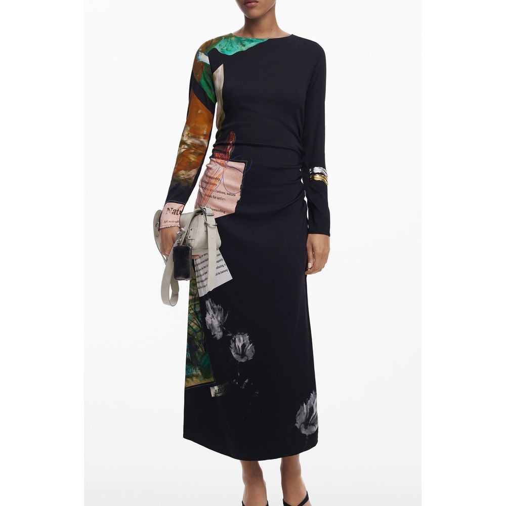 Desigual Black Viscose Women Dress