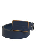 Cinturón Dolce & Gabbana de Cuero Azul con Hebilla de Metal Clásico con Logotipo