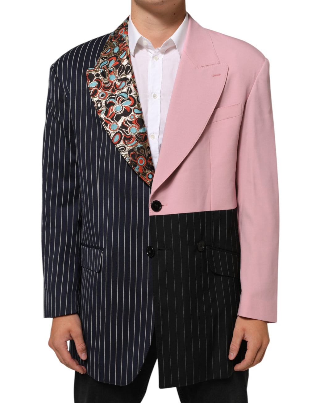 Dolce & Gabbana Multicolor Patchwork Single Breasted Jacket Blazer