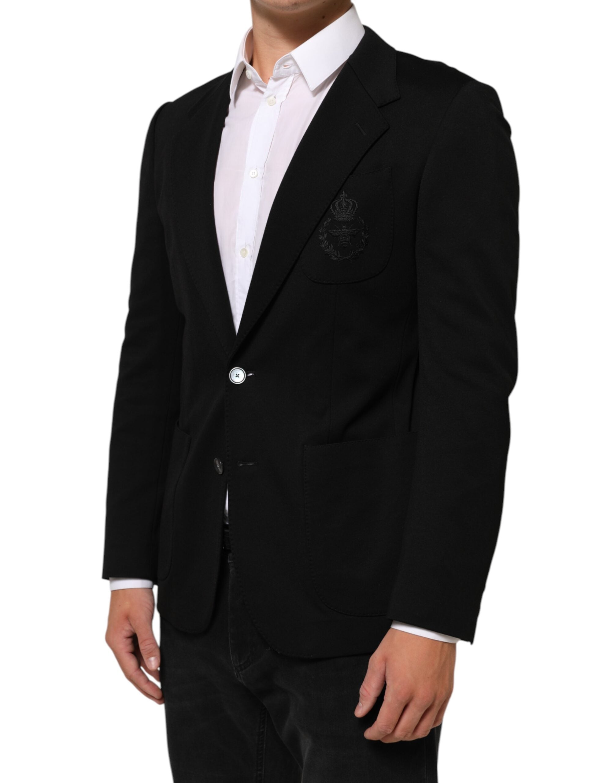 Dolce & Gabbana Black Viscose 2 Buttons Suit Jacket Blazer