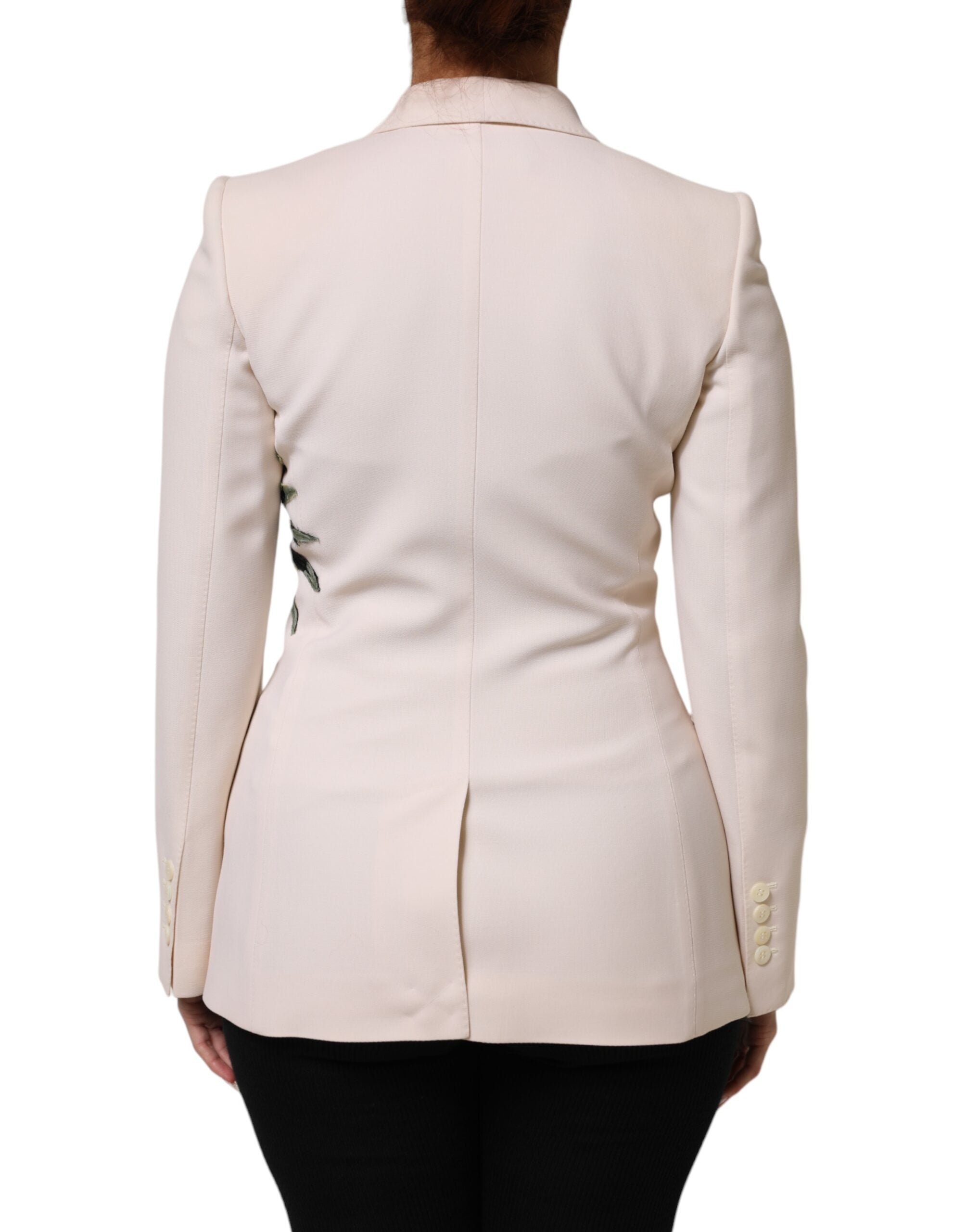 Chaqueta Dolce & Gabbana beige bordada de botonadura simple