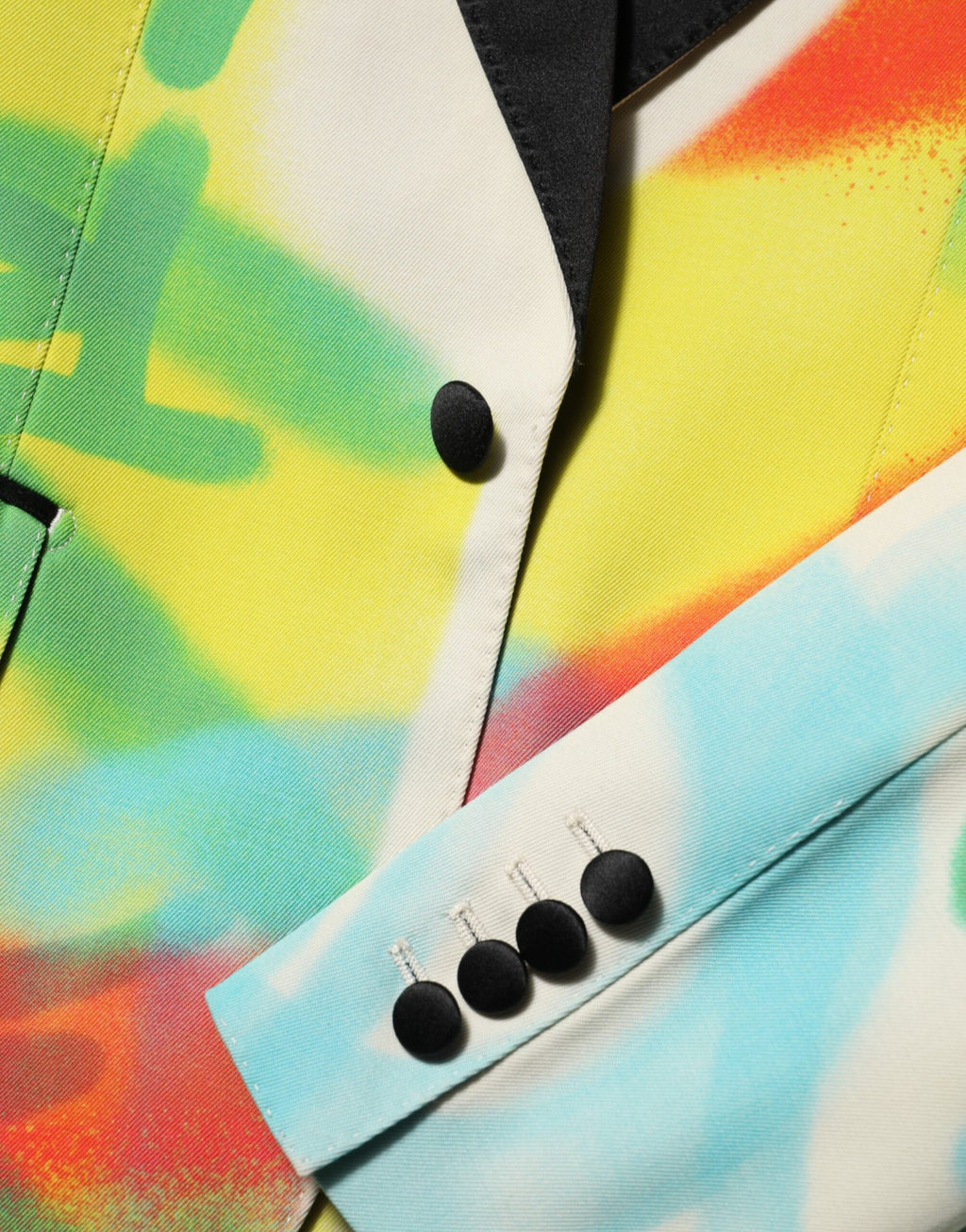 Dolce & Gabbana Multicolor Graffiti SICILIA 1 Button Men Suit Blazer