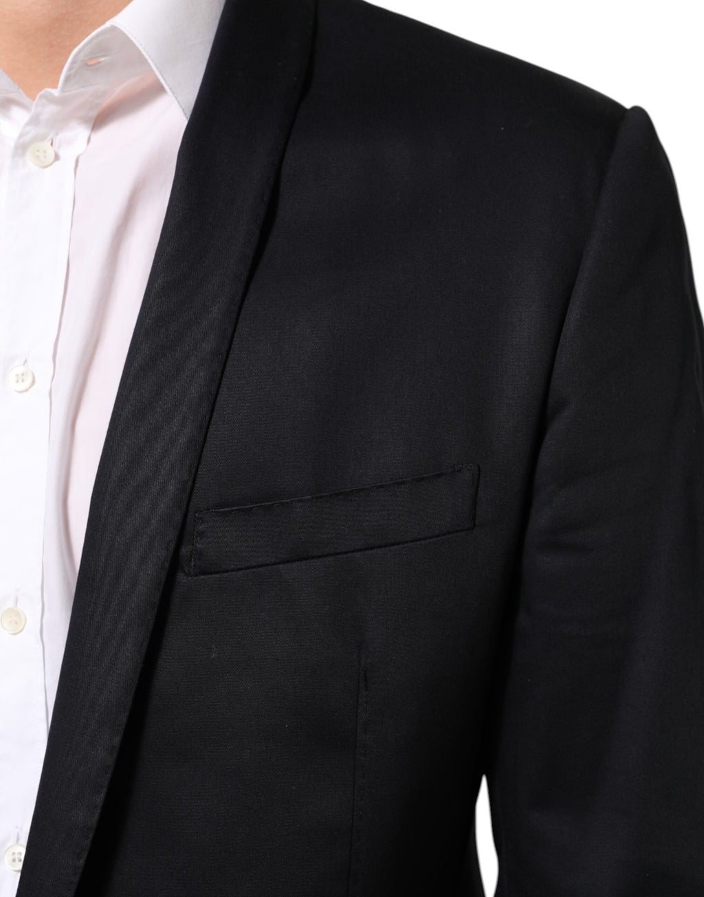 Dolce & Gabbana Black Cotton 1 Button Suit Jacket Blazer