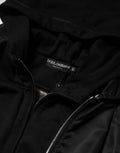Chaqueta bomber con capucha y cremallera completa de algodón negro de Dolce & Gabbana