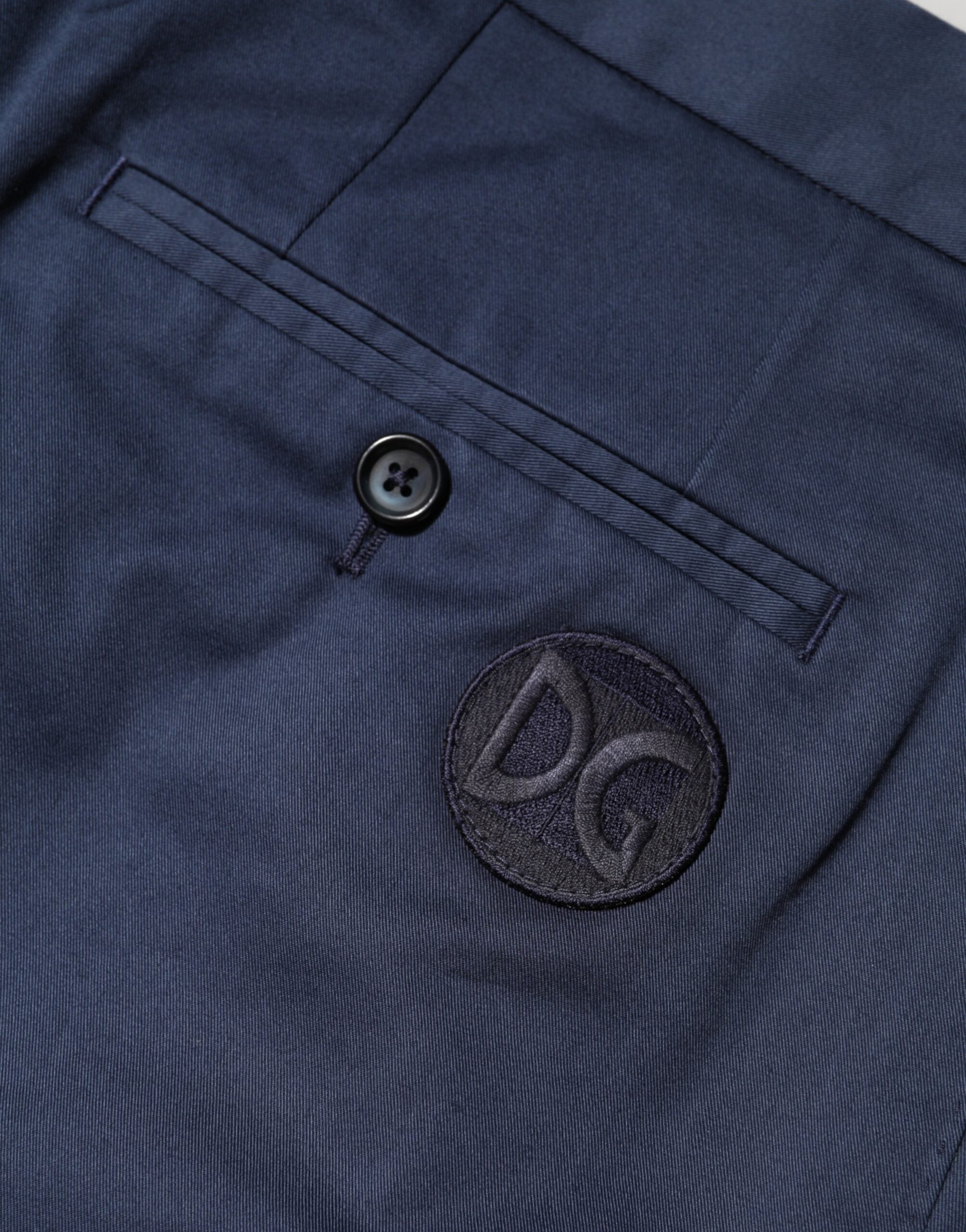 Dolce & Gabbana Blue Cotton Stretch Mid Waist Bermuda Shorts